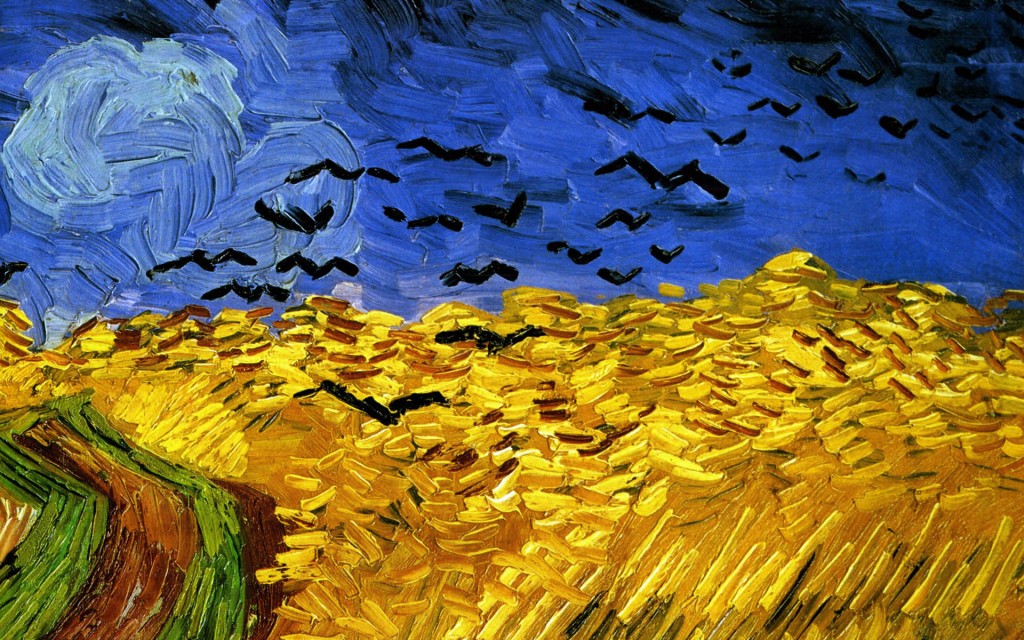 Papel de parede Van Gogh – Campo de Trigo com Corvos para download gratuito. Use no computador pc, mac, macbook, celular, smartphone, iPhone, onde quiser!