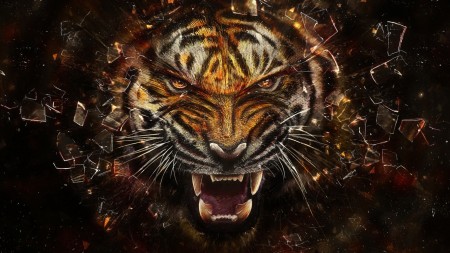 Papel de parede Tigre Digital para download gratuito. Use no computador pc, mac, macbook, celular, smartphone, iPhone, onde quiser!